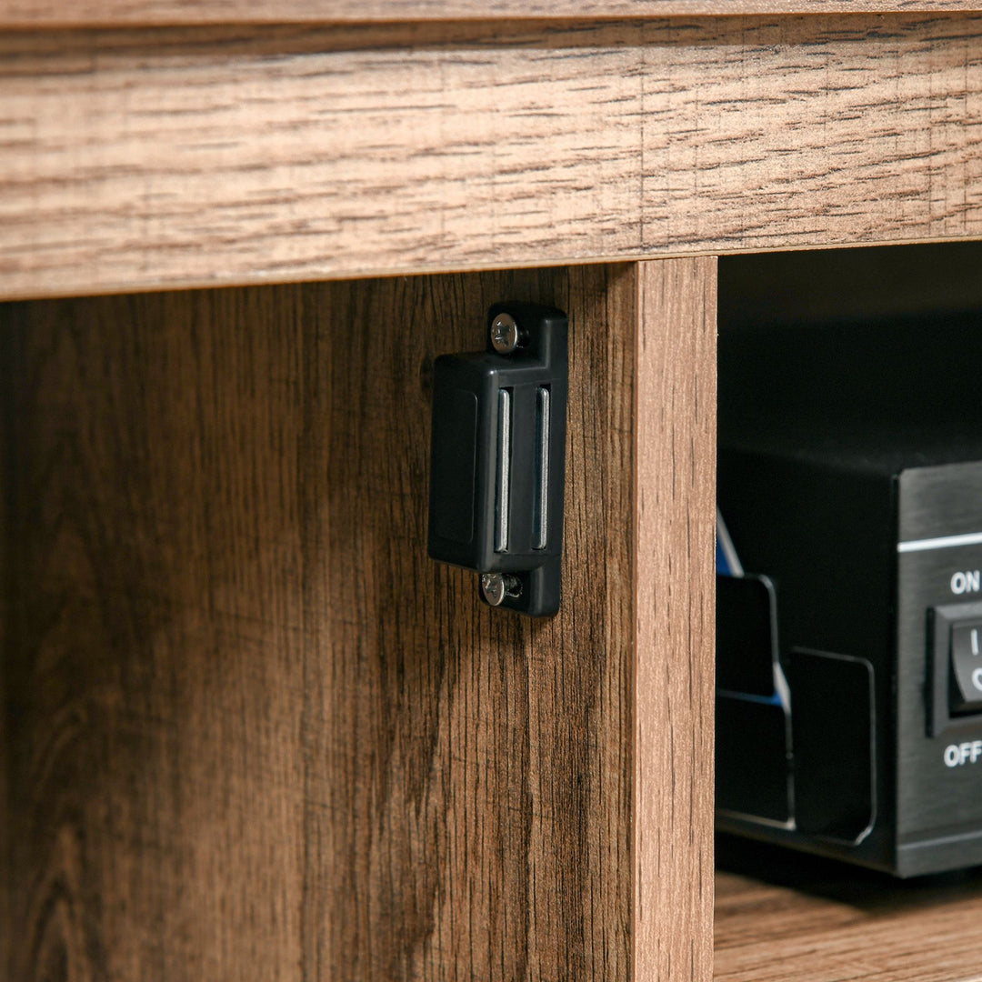 TV Stand Cabinet Unit for TVs up to 42 Inches with 2 Drawers and 2 Storage Compartment Wire Hole Entertainment Console for Living Room Black