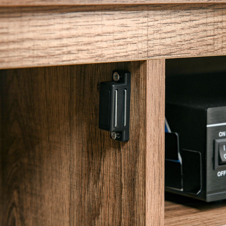 TV Stand Cabinet Unit for TVs up to 42 Inches with 2 Drawers and 2 Storage Compartment Wire Hole Entertainment Console for Living Room Black