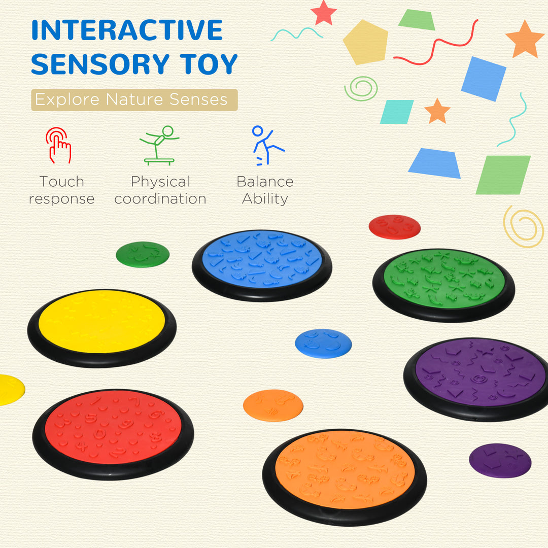 Sensory Discs for Kids, 12Pcs Textured Sensory Pads, Sensory Mats with Eye Mask, Parent-kids Interactive Game for 3-8 years old, Multi-colour