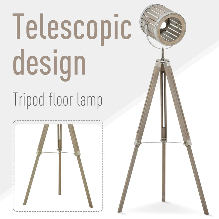Floor Lamps for Living Room Unique Wood Frame Adjustable Shade Height Unique Vintage Spotlight Metal Home Office Furniture Lighting