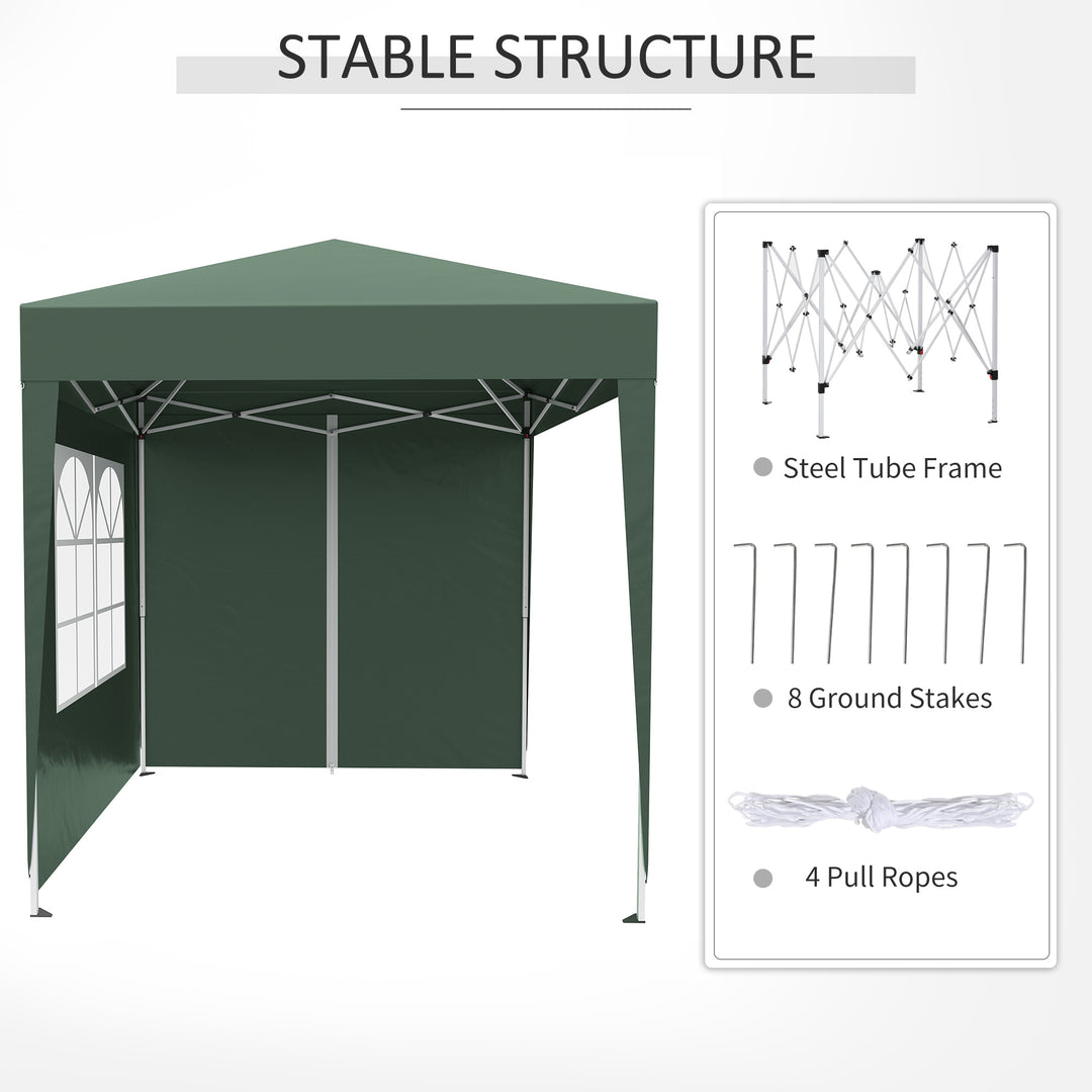 Outsunny Pop Up Gazebo Canopy, size (2 x 2m)-Green