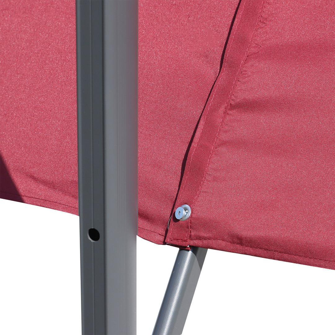 2.5 x 2.5m Cantilever Paraso Patio Offset l Umbrella Hanging Sun Shade Canopy Shelter 360¡ Rotation with Cross Base - Red