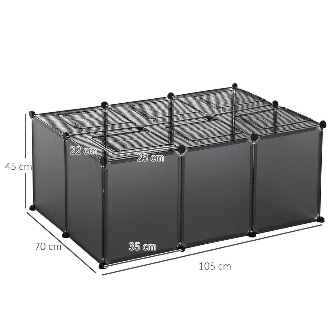 PawHut DIY Pet Playpen with Door Bottom 22 Panels Small Animal Cage for Guinea Pigs, Rabbit, Chinchilla, Grey