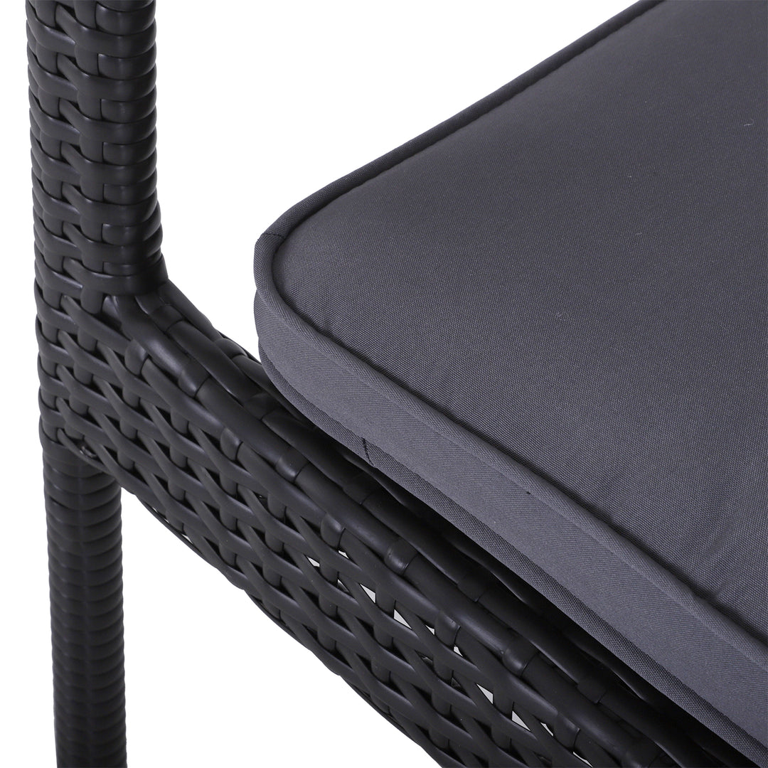 Set of 6 Chair Cushion Seat Pads Dining Chair w/ Straps Indoor Outdoor Removable Tie On Garden Patio Grey