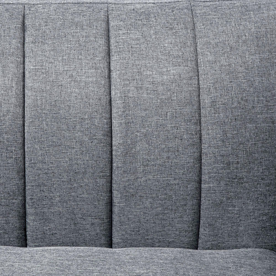 Two Seater Sofa Bed Convertible Linen Fabric Sofa Couch Click Clack Sofabed with Adjustable Split Backrest for Living Room, Bedroom, Grey
