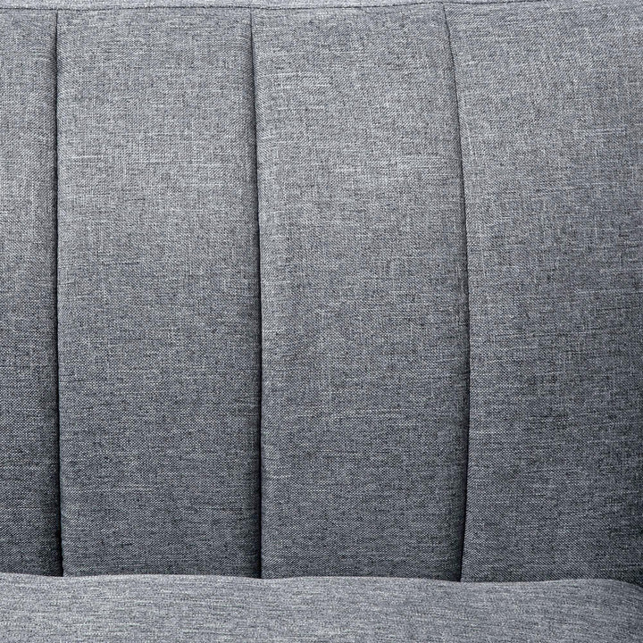 Two Seater Sofa Bed Convertible Linen Fabric Sofa Couch Click Clack Sofabed with Adjustable Split Backrest for Living Room, Bedroom, Grey