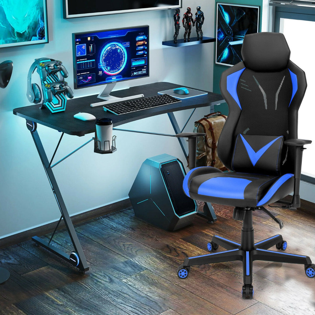 Ergonomic Gaming Chair with Tilting Function-Blue