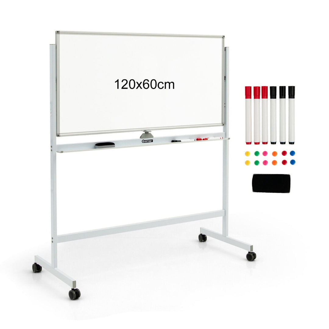 Magnetic Mobile Whiteboard with Magnets Pens-White