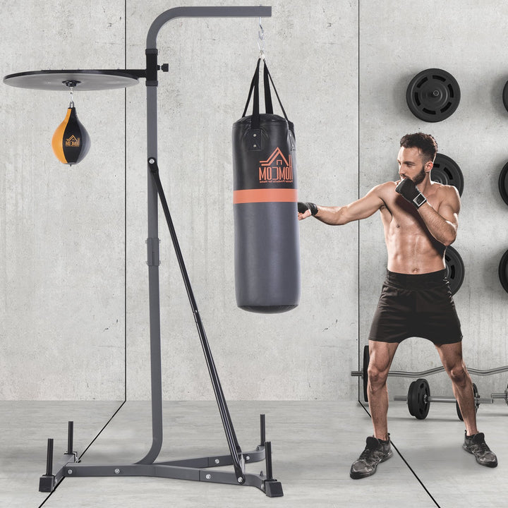 Freestanding Duo Punch Training Punchbag Sandbag  Adjustable Height Home Agility Training Steel Frame