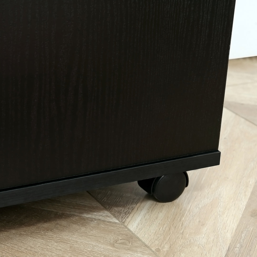 Filing Cabinet/Printer Stand with Open Storage Shelves, for Home or Office Use, Including an Easy Drawer, Black