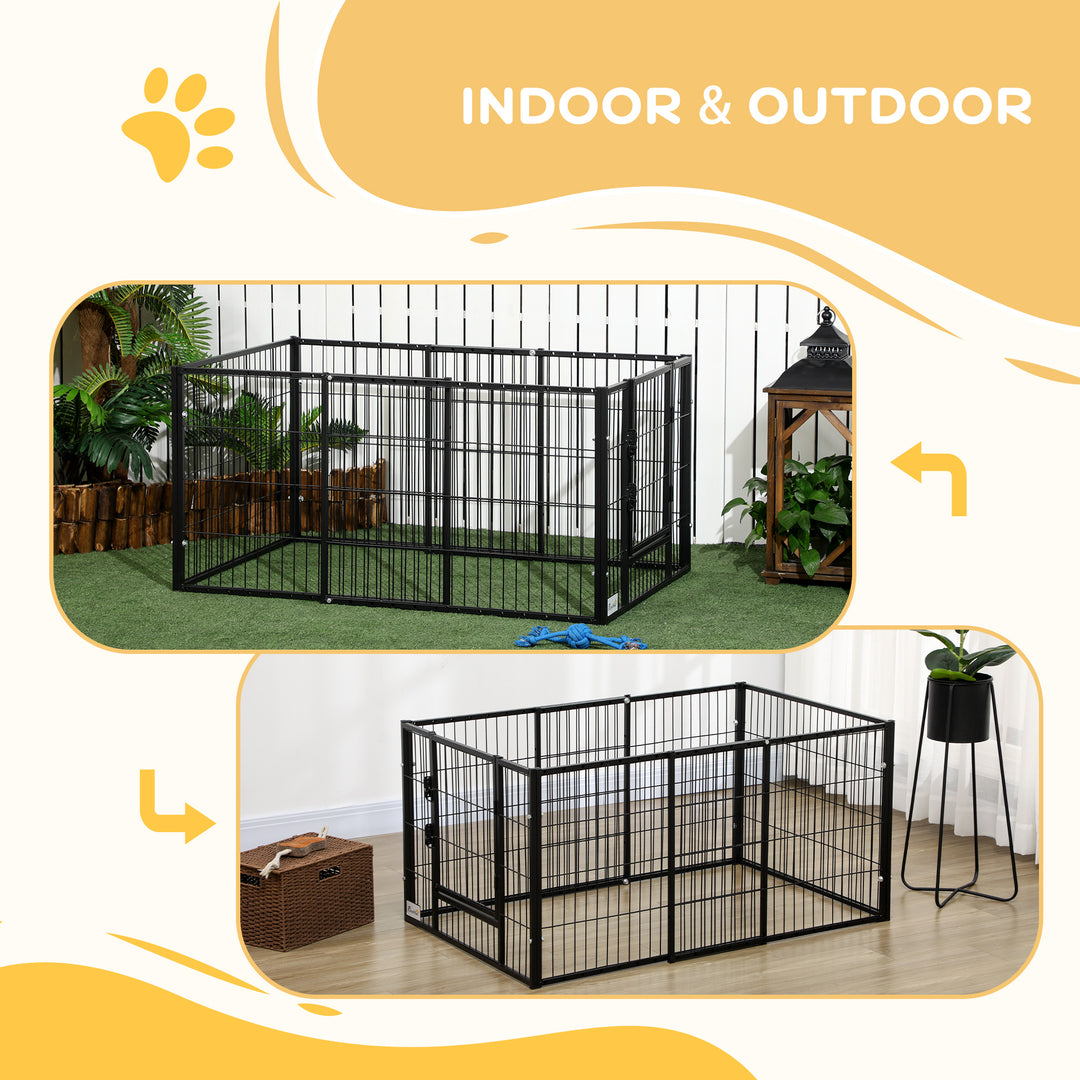 82.5-150 cm x 61 cm Heavy Duty Pet Playpen, 6 Panel Exercise Pen for Dogs, Adjustable Length, Indoor Outdoor, Small Sized Dogs