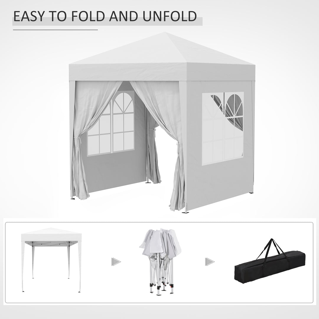 Pop Up Gazebo Canopy Party Tent Wedding Awning -White