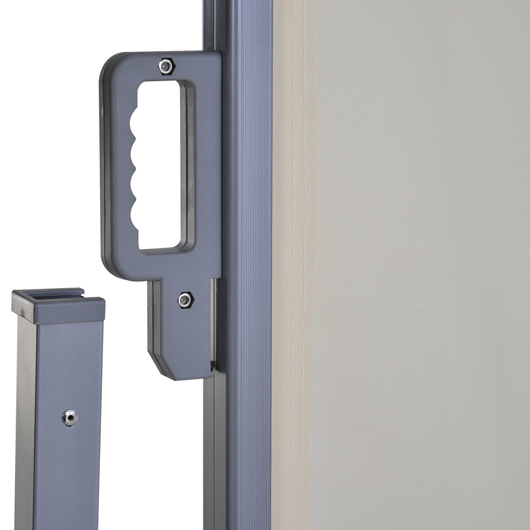 Steel Frame Retractable Double Side Awning Beige