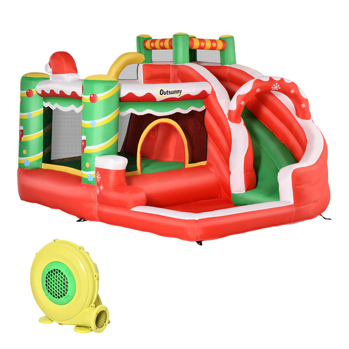 Kids Bounce Castle House Inflatable Trampoline Slide Water Pool Climbing Wall 4 in 1 with Inflator Carrybag for Kids Age 3-8