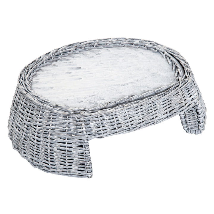 Pet Basket Sofa Bed, 57Lx46Wx17.5H cm, Willow Rattan-Grey