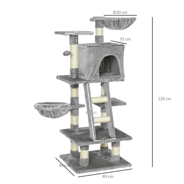 Plush Cat Tree with Sisal Scratching Post - Light Gray