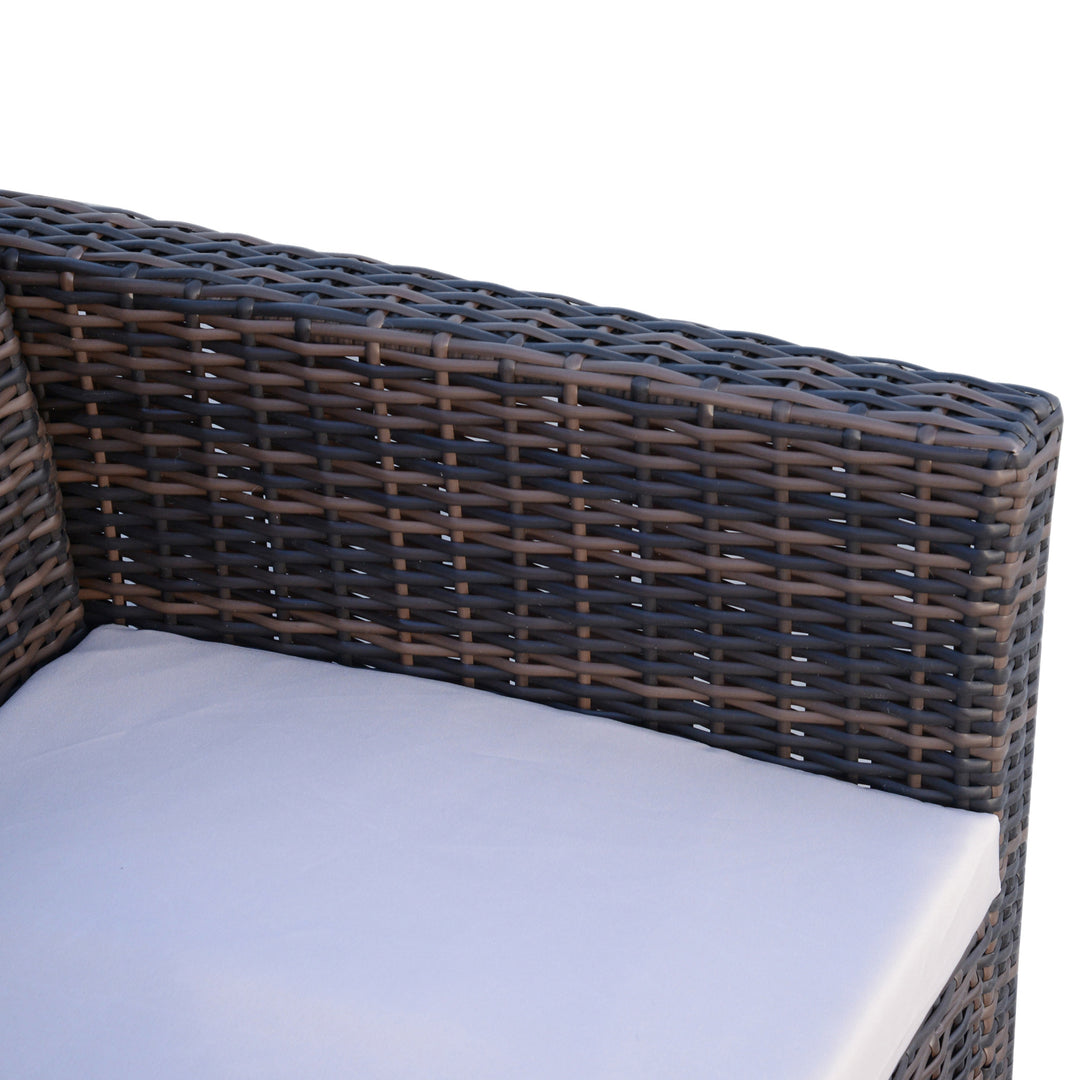 4-Seater Rattan Garden Sofa Set Outdoor Patio Wicker Weave 2-seater Bench Chairs &amp; Coffee Table Conservatory, Brown
