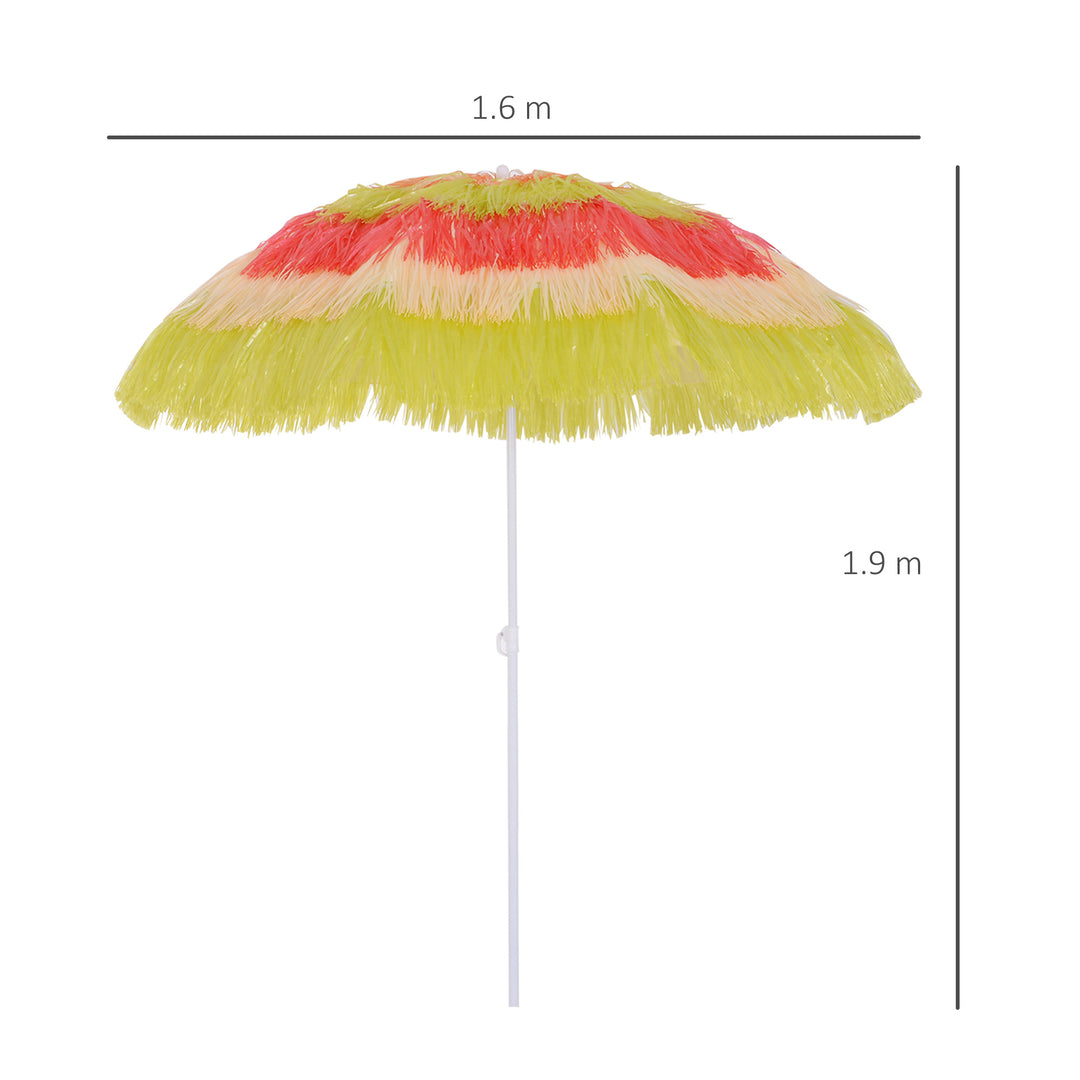 Outsunny Hawaii Beach Umbrella Foldable Parasol-Rainbow