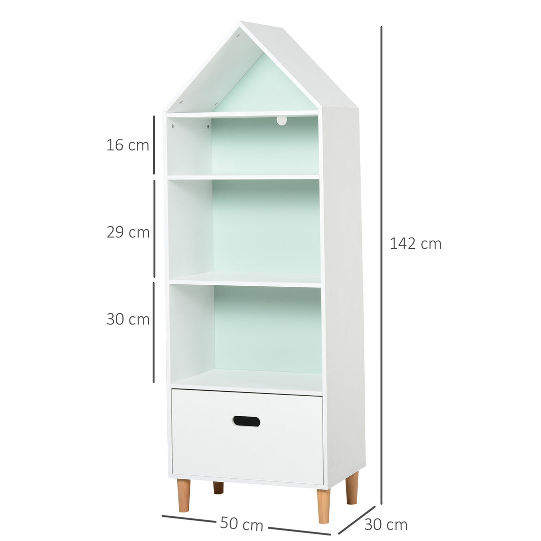 Kids MDF 5-Tier Bookshelf w/ Drawer White/Blue