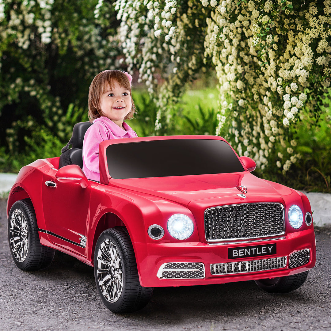 Kids Electric Ride On Car with Parent Remote, 12V Battery Powered Toy Car with Music Horn Lights MP3 Suspension Wheels for 37-72 Months, Red