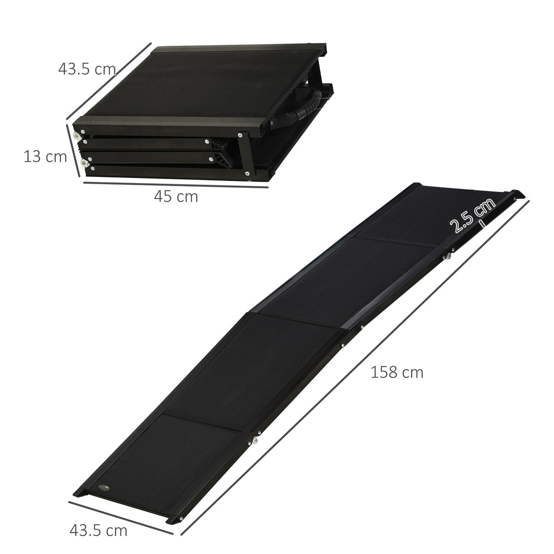 Folding Dog Ramp for Car for Extra Large Dogs, Portable Pet Ramp with Non-slip Surface, Aluminium Alloy Frame