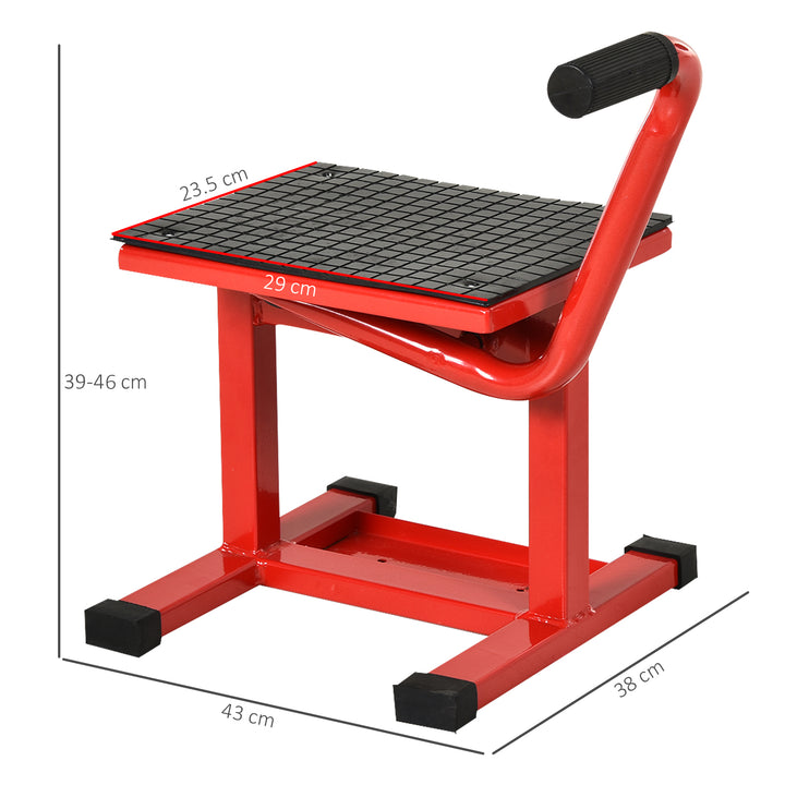 Steel Manual Repair Motorcycle Lift Red