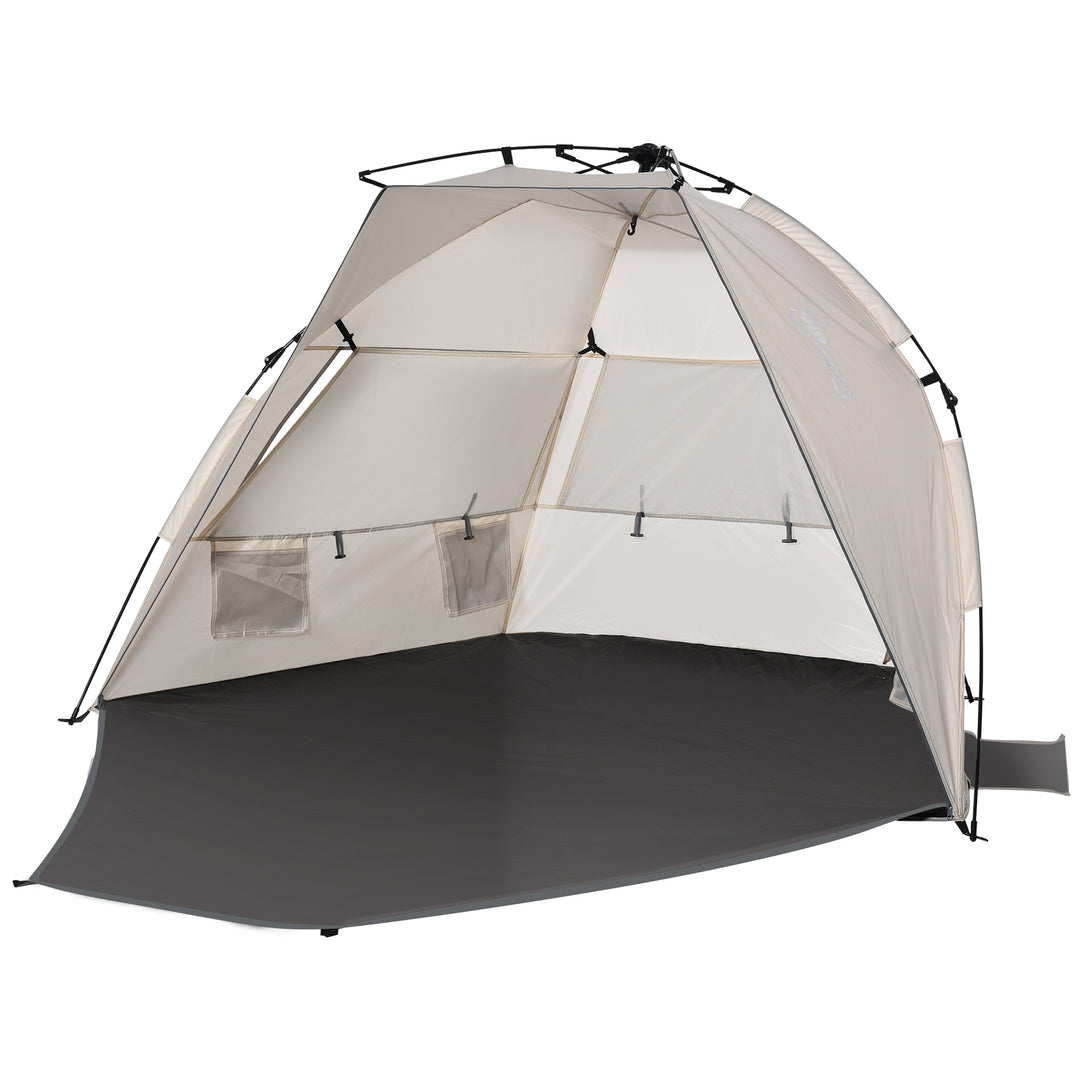 Pop-Up Beach Tent with Floor Mesh and Carry Bag