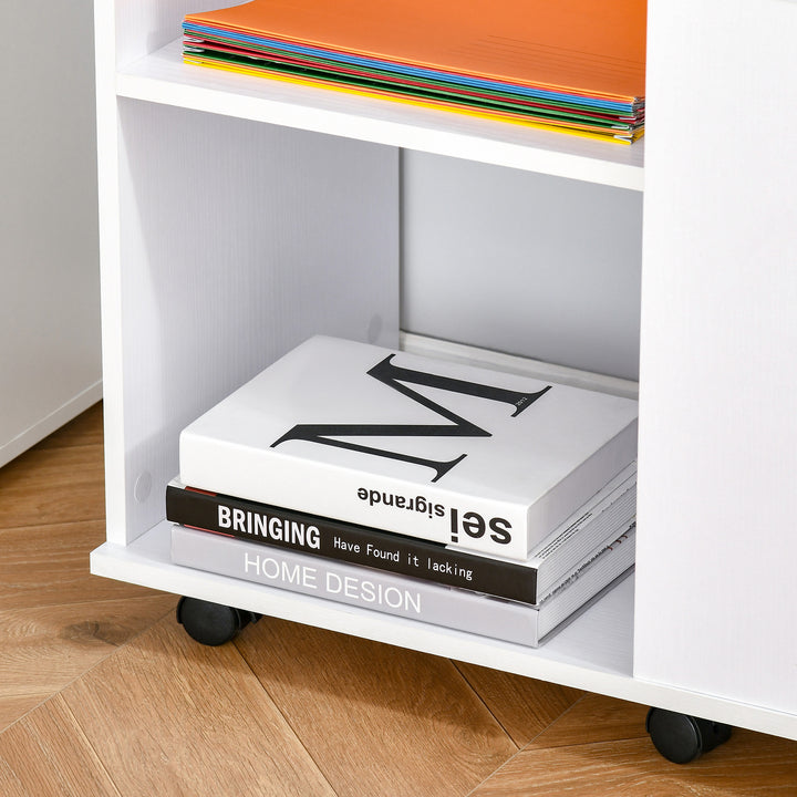 Filing Cabinet/Printer Stand with Open Storage Shelves, for Home or Office Use, Including an Easy Drawer, White
