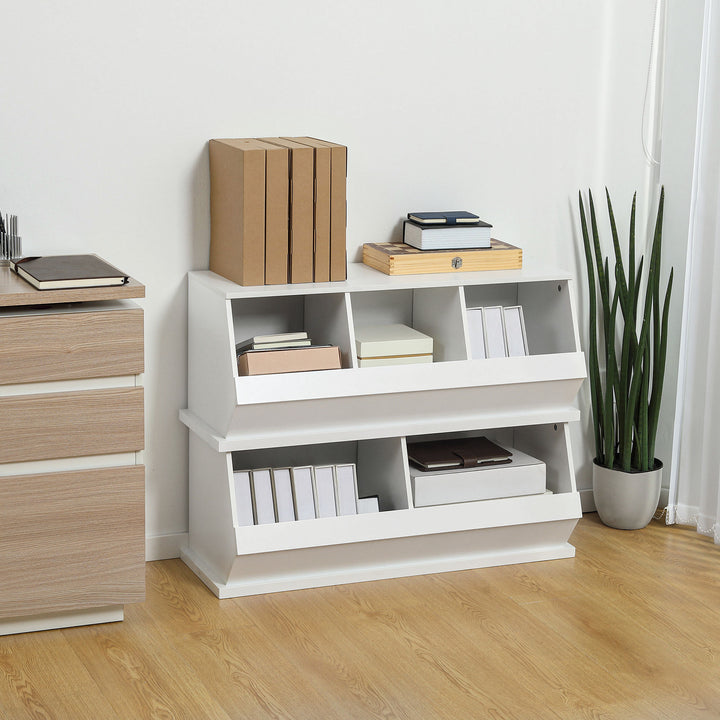 Storage Cabinet, Kitchen Cabinet 3 Compartments, 90L x 36W x 35H cm, White