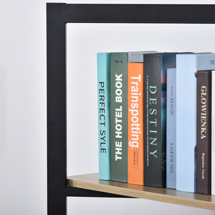4-Tier Triangle Frame Storage Shelf Bookshelf Display Unit Cabinet Steel Frame Home Office Organisation Freestanding 90L x 39W x 160L cm