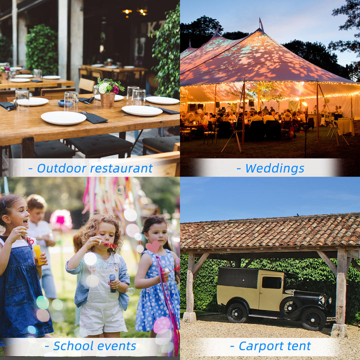 Outsunny 4 x 8 m Patio Garden Party Canopy, Outdoor BBQ, Wedding, Camping Gazebo Tent, Car Canopy Shelter w/ Side Panels &amp; Zipper Door, Dark Grey