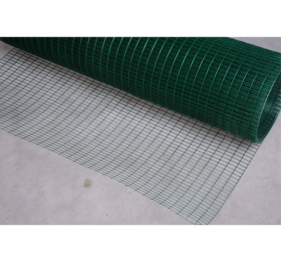 Pawhut PVC Coated Welded Wire Mesh Fencing Chicken Poultry Aviary Fence Run Hutch Pet Rabbit 30m Dark Green