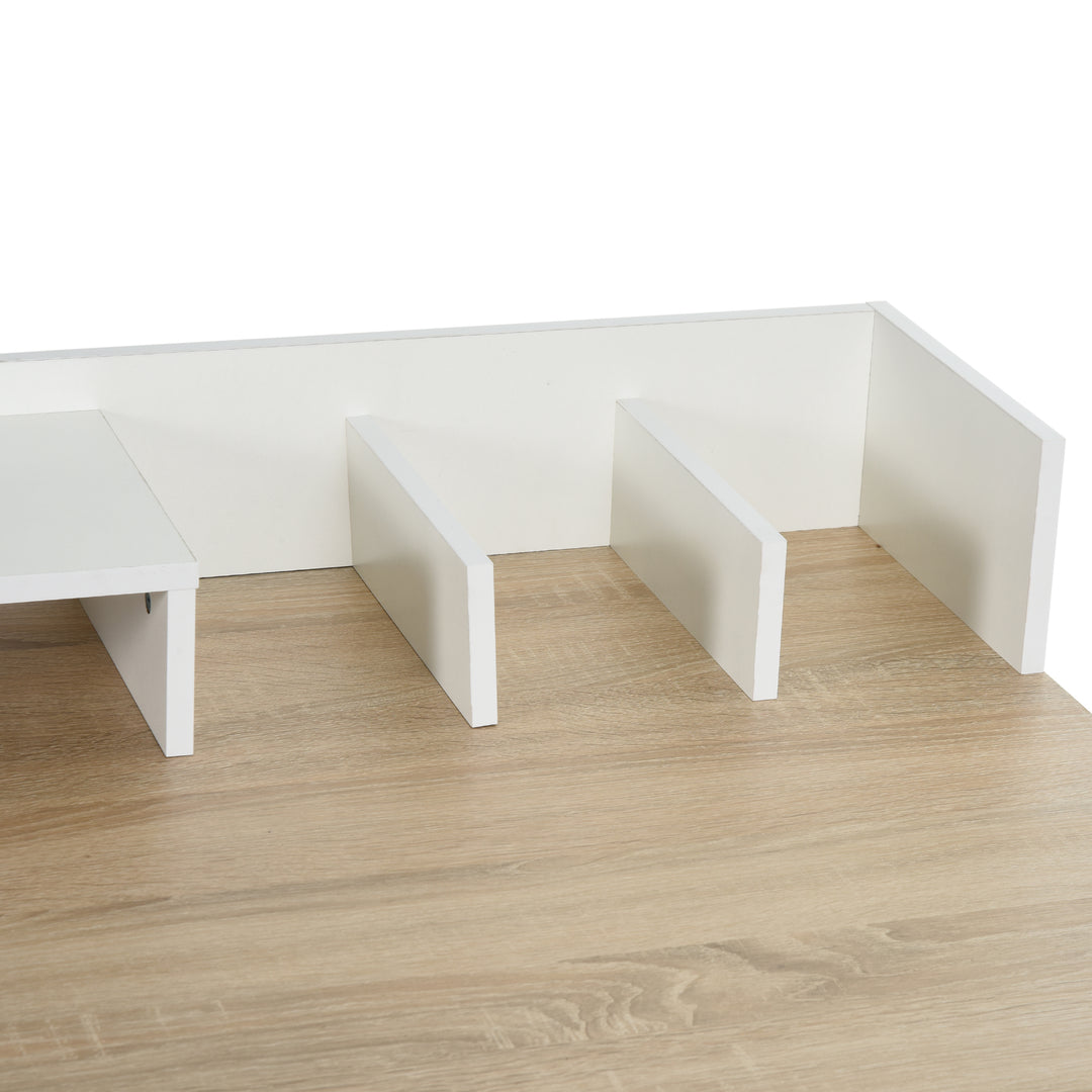 Modern Computer Desk Laptop Writing Table w/Hutch 1 Drawer workstation Home Office Furniture Oak Color and White