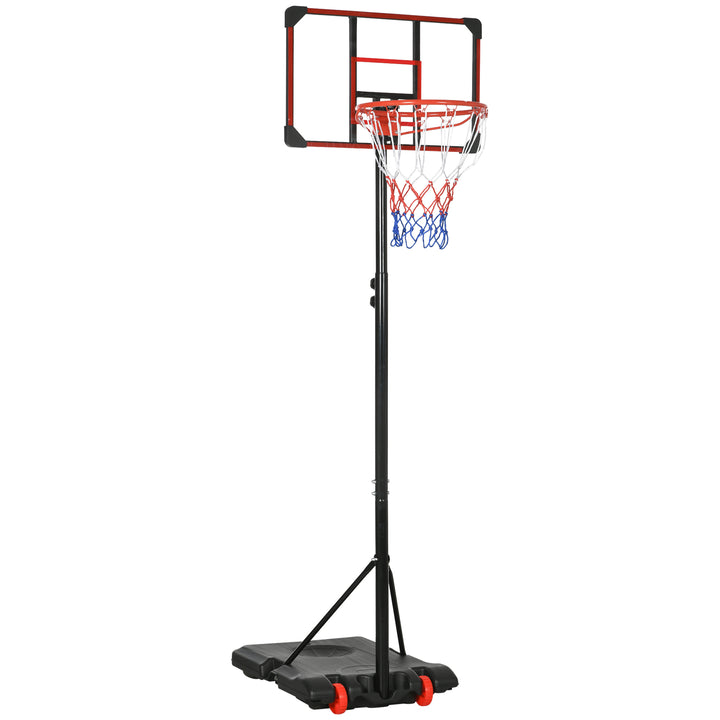 Height Adjustable Basketball Hoop and Stand for Kids with Sturdy Backboard and Weighted Base, Portable on Wheels, 1.8-2m