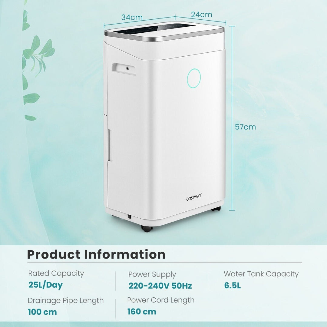 25L/Day Dehumidifier with 6.5L Water Tank and 24H Timer for Home Basement-25L