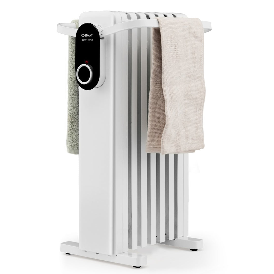 Portable Electric Heater with Overheat and Tip-Over Protection-White