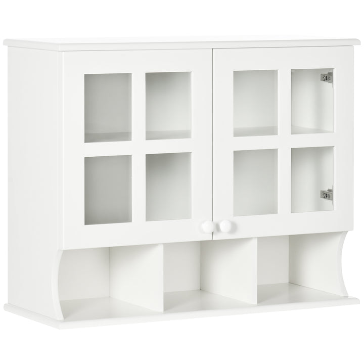 Wall-Mounted Bathroom Medicine Cabinet, Modern Bathroom Cabinet with Shelves for Living Room and Entryway, White