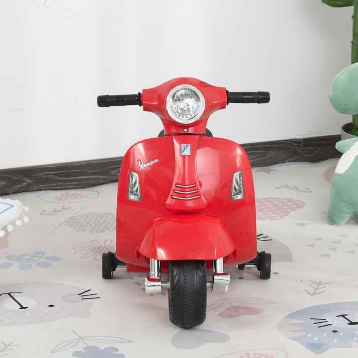 Vespa Licensed Kids Ride On Motorcycle 6V Battery Powered Electric Trike Toys for 18-36 Months with Horn Headlight Red