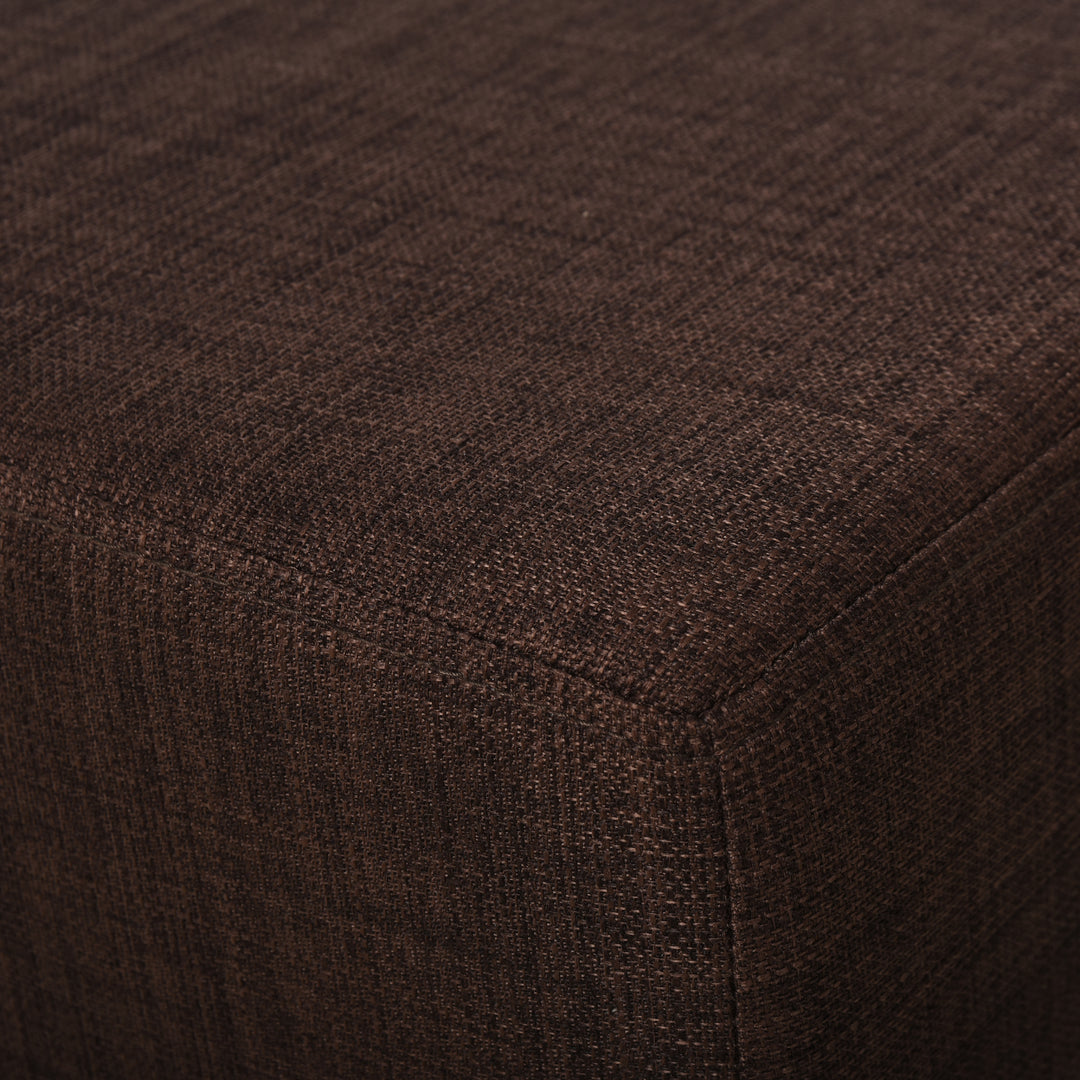Linen Fabric Footstool Footrest Small Seat Foot Rest Chair Ottoman Light Home Office with Legs 40 x 30 x 24cm Brown