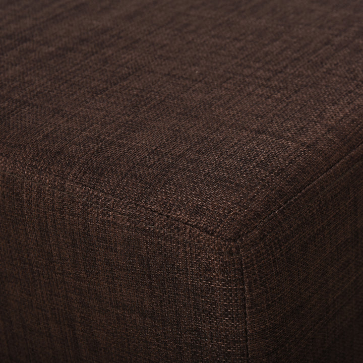 Linen Fabric Footstool Footrest Small Seat Foot Rest Chair Ottoman Light Home Office with Legs 40 x 30 x 24cm Brown