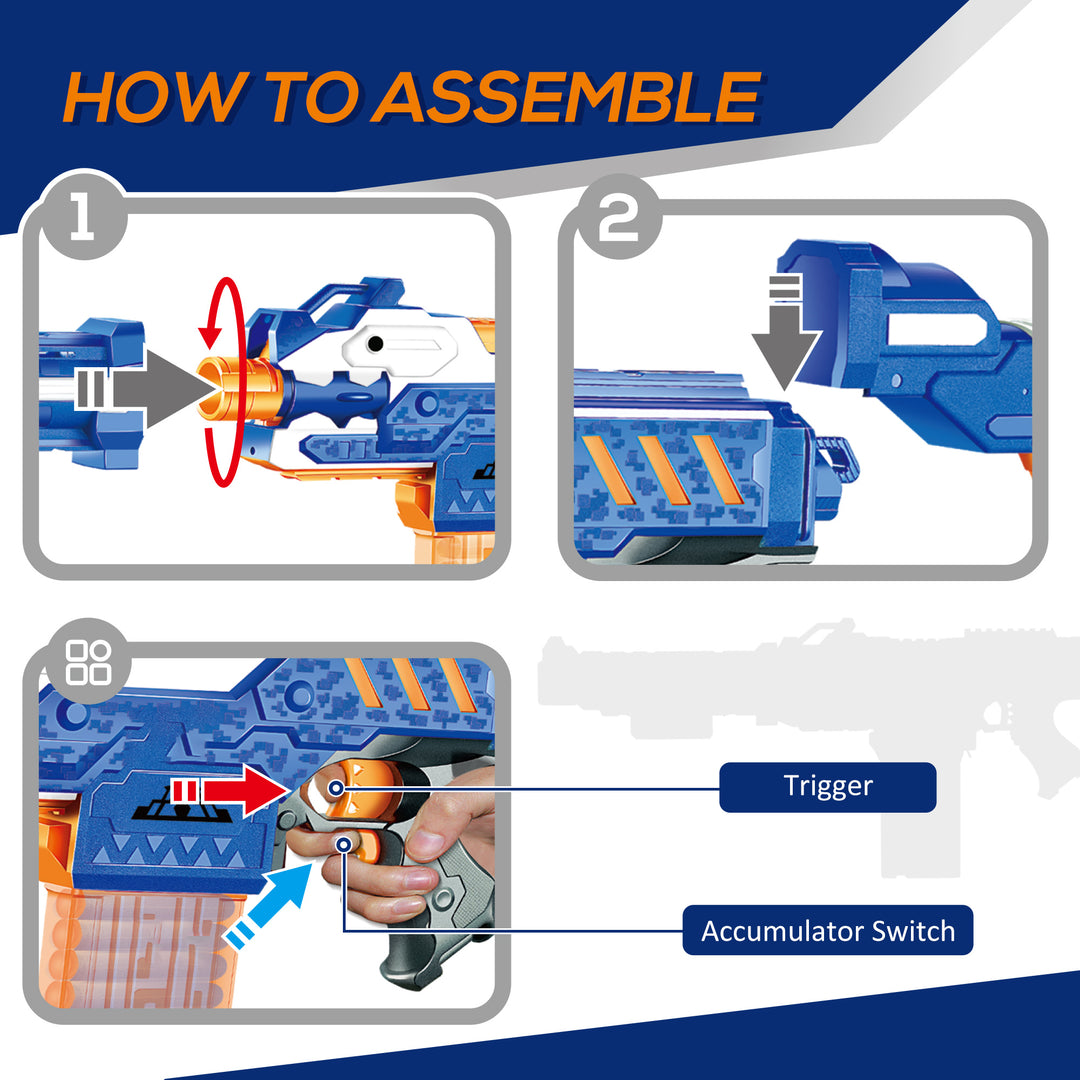 Toy Guns Automaitc Foam Blaster Gun with 20 Soft EVA Refill Darts Continuous Shooting Target Board for 8-12 years old