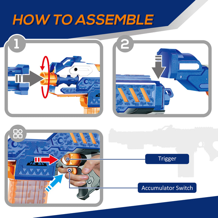 Toy Guns Automaitc Foam Blaster Gun with 20 Soft EVA Refill Darts Continuous Shooting Target Board for 8-12 years old