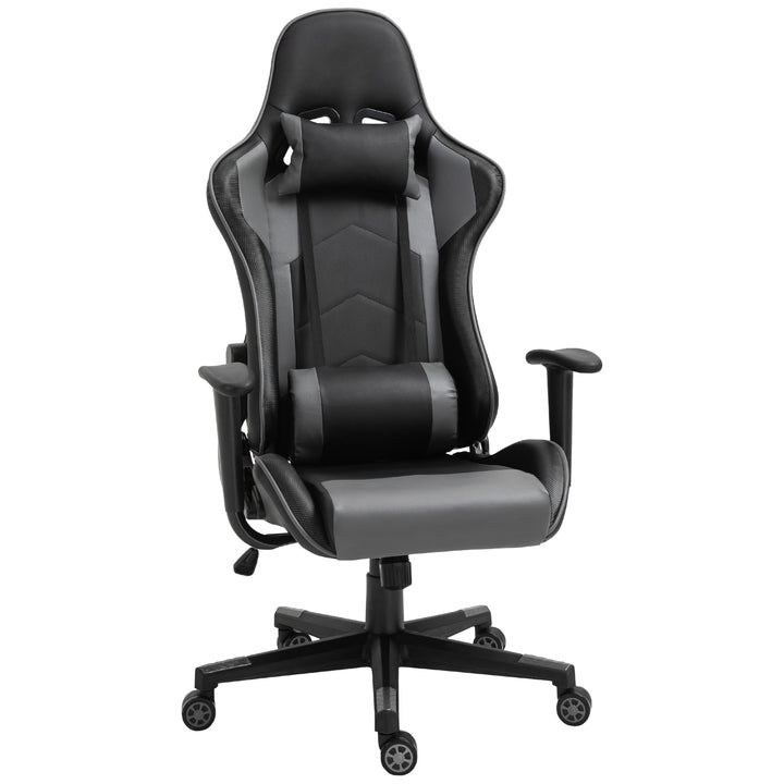 Vinsetto High Back Racing Gaming Chair, PU Leather Reclining Computer Chair with Head Pillow and Lumbar Support, Black