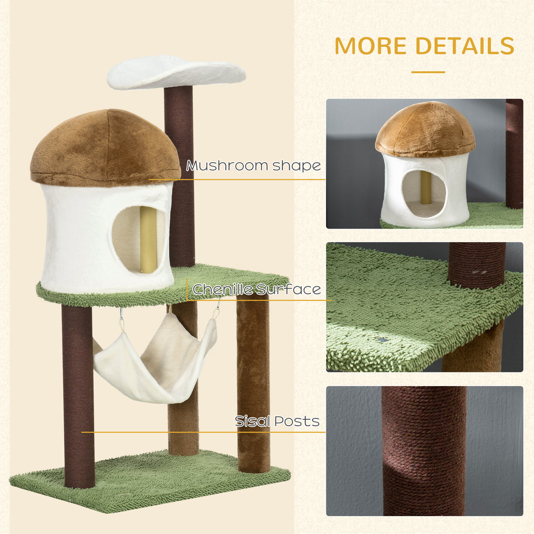 Cat Tree, Cat Tower with Sisal Scratching Post, Hammock- Green