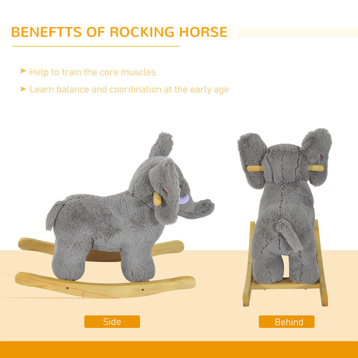 Kids Plush Ride On?Elephant-Grey