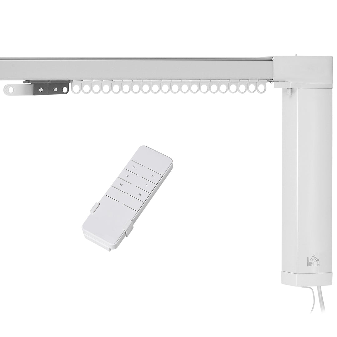 3.6 Meters Automatic Electric Curtain Track with Remote, Alexa, Google Voice, WiFi App Control, 196x5x5cm, White