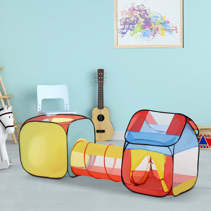 Toddler Polyester 3 in 1 Pop Up House Tent Play Tunnel Multi-Colour