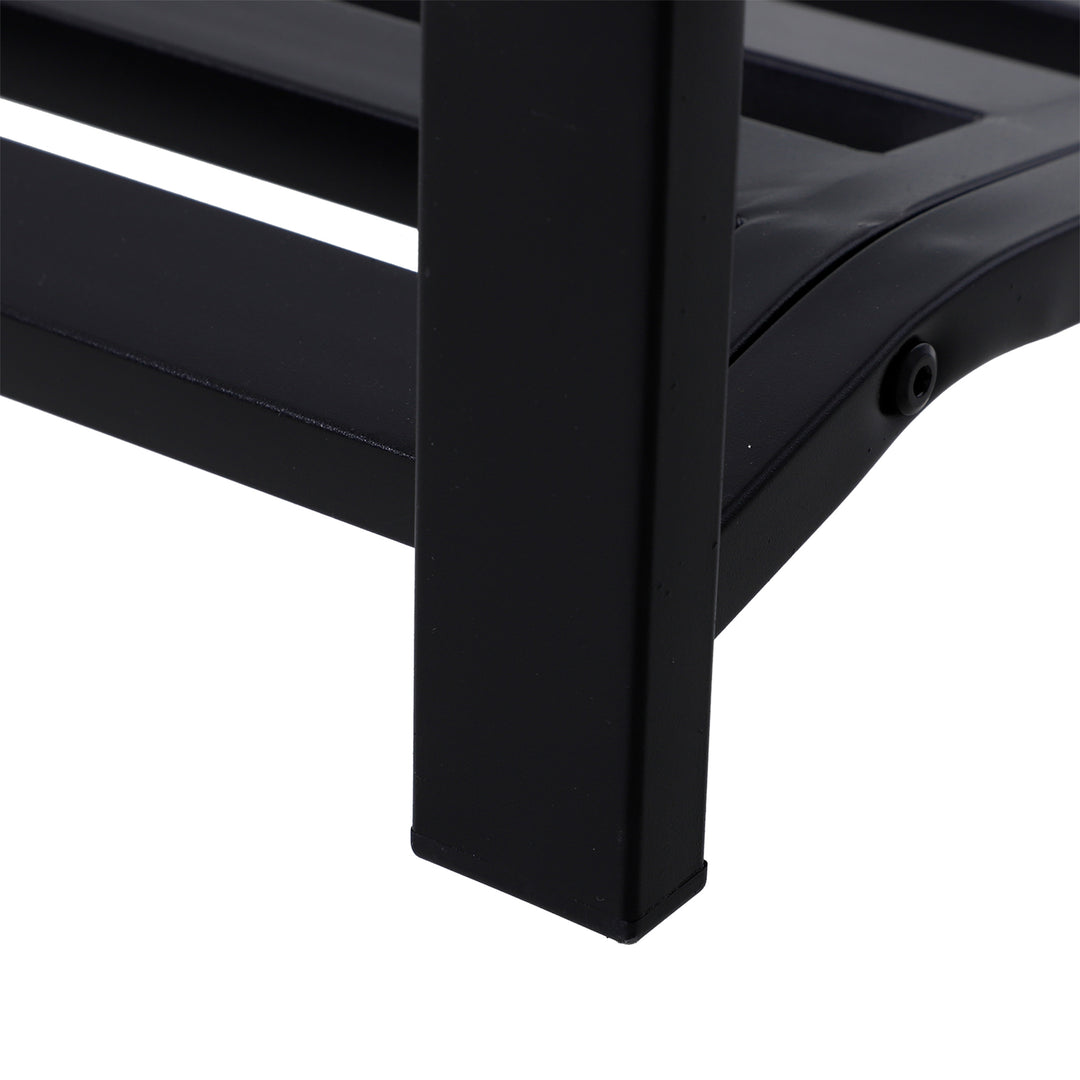Garden Swing Chair Patio Metal 2 Seater Swing Bench Porch Balcony Bench Loveseat Minimalist Style - Black