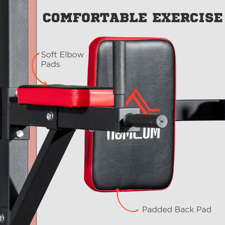 Freestanding Multifunctional Power Tower w/ Pull Up and Dip Station, Push Up Stand, for Home Gym - Black