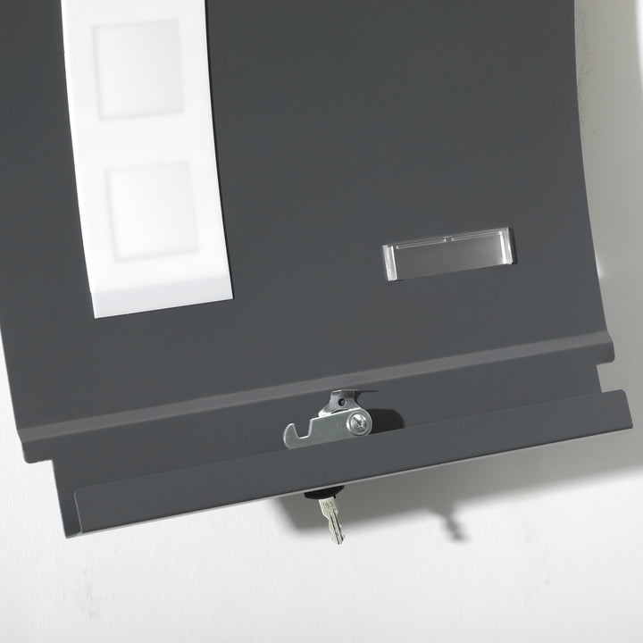 Wall Mounted Letter Box, Weatherproof Post Box, Anthracite Grey